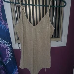 Gold sparkly tank top